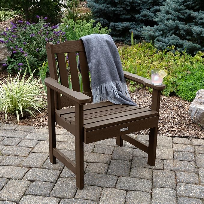 Highwood AD-KITCHGL2-ACE 2 Lehigh Garden Chairs with 1 Square Side Table 3-Piece Set, Weathered Acorn