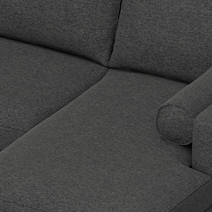 SIMPLIHOME Morrison Right Sectional Sofa in Woven-Blend Recycled Polyester Fabric, Charcoal Grey, 102-inches Wide, L-Shaped Couch with Right Chaise for the Living Room and Family Room