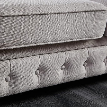 Chesterfield Sofa, 89" Mid Century Modern Couch with Low Back, Roll Arm Nailhead Trim Classic 3 Seater Couch for Living Room, Office, Apartment, Linen Light Grey