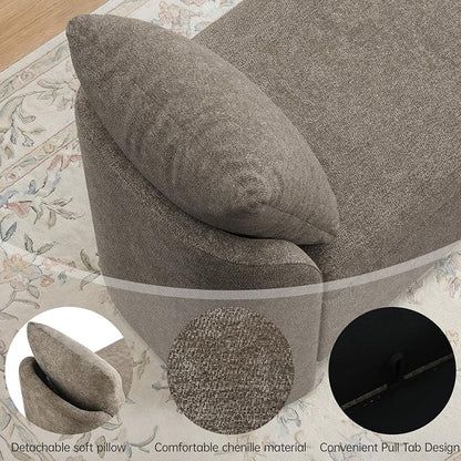 Usaint 58.3" Storage Ottoman Bench with Pillows, Upholstered End of Bed Bench with Arms, Footrest Stool Bench for Bedroom, Living, Window, Entryway and Hallway, Brown