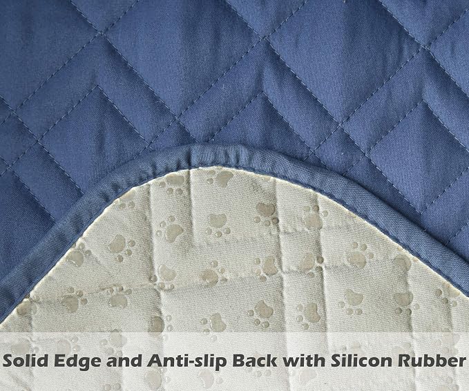 Ameritex Waterproof Nonslip Recliner Cover Stay in Place, Dog Chair Cover Furniture Protector, Ideal Recliner Slipcovers for Pets and Kids (Blue, 23")
