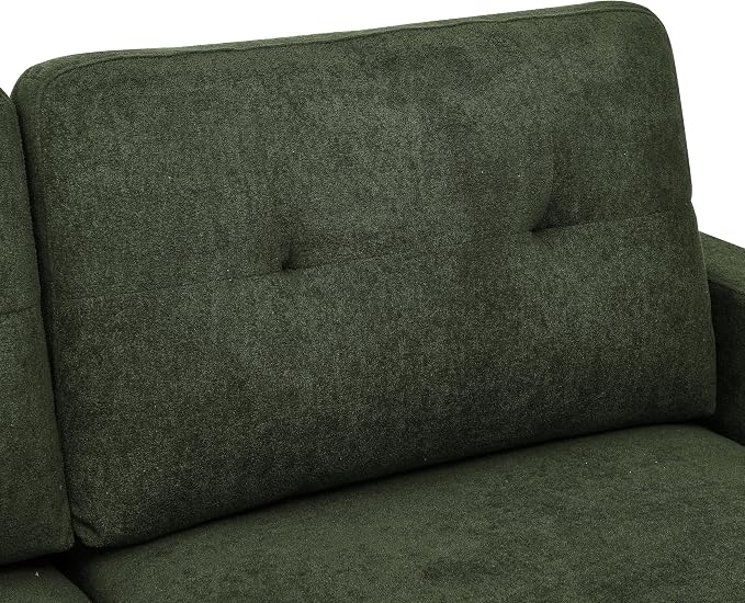 Ball & Cast 67.7" Loveseat Sofa,Mid Century Modern Love Seat Couches for Living Room,Button Tufted Upholstered Small Couch with Solid Wood Legs for Bedroom,Apartment,Office,Easy Assembly,Antique Green