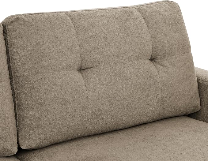 Ball & Cast 67.7" Loveseat Sofa,Mid Century Modern Love Seat Couches for Living Room,Button Tufted Upholstered Small Couch with Solid Wood Legs for Bedroom,Apartment,Office,Easy Assembly,Camel
