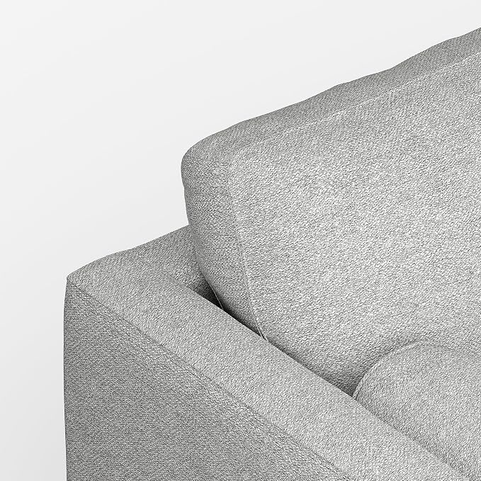 SIMPLIHOME Morrison Right Sectional Sofa in Woven-Blend Recycled Polyester Fabric, Mist Grey, 102-inches Wide, L-Shaped Couch with Right Chaise for the Living Room and Family Room