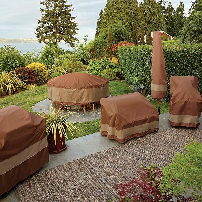DUCKCOVERS Ultimate Waterproof 32 Inch Round Fire Pit Cover, Outdoor Firepit Cover