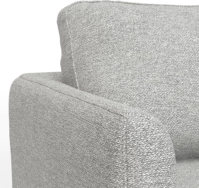 SIMPLIHOME Livingston 76" Wide x 33" High Sofa in Mist Grey Woven-Blend Fabric, Handcrafted Loveseat Couch for Living Room or Family Room, Mid-Century Modern Style, Solid Wood Frame