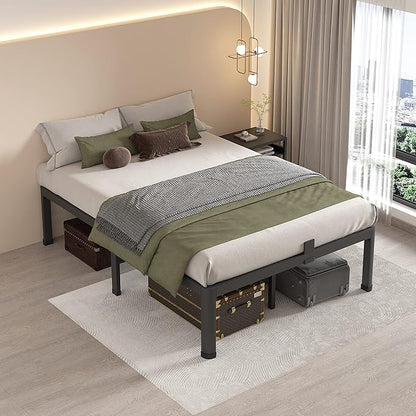 MAF 14 Inch Full Size Metal Platform Bed Frame with Round Corner Legs, 3000 LBS Heavy Duty Steel Slats Support, Noise Free, No Box Spring Needed, Easy Assembly