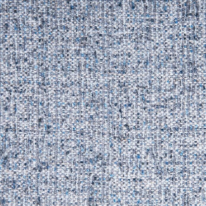 HomePop 19" Button Tufted Round Storage Ottoman - Blue Gray Woven Fabric