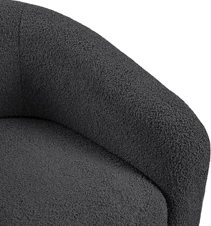 Topeakmart Barrel Chair, Soft Sherpa Accent Chair Side Chair Club Chair Modern Style Deep Seating Barrel Armchair for Living Room Furniture Reading Room Bedroom, Dark Gray
