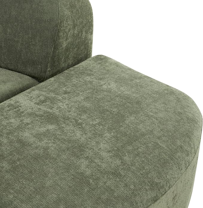 Merax Modern Curved Sectional Sofa with Ottoman, Couch 4-Piece Set High-Density Compressed Sponge, Fully Assembled, Right Hand Facing, Plush Deep Seat for Living Room, Lounge, Apartment, Green