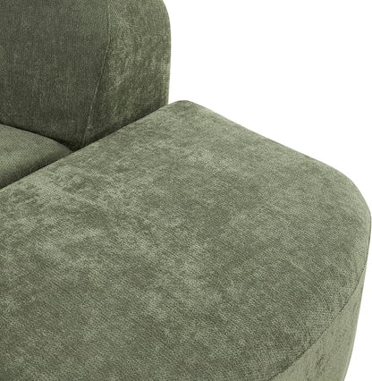 Merax Modern Curved Sectional Sofa with Ottoman, Couch 4-Piece Set High-Density Compressed Sponge, Fully Assembled, Right Hand Facing, Plush Deep Seat for Living Room, Lounge, Apartment, Green
