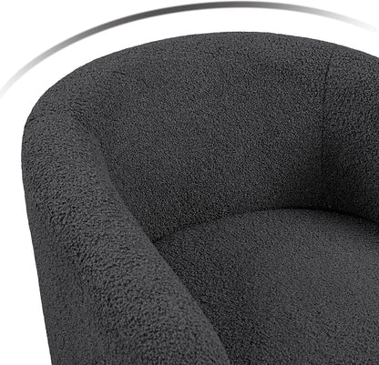 Topeakmart Barrel Chair, Soft Sherpa Accent Chair Side Chair Club Chair Modern Style Deep Seating Barrel Armchair for Living Room Furniture Reading Room Bedroom, Dark Gray