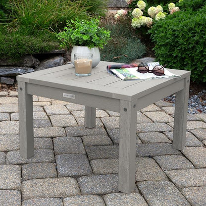 Highwood AD-KITCHGL2-HGR 2 Lehigh Garden Chairs with 1 Square Side Table 3-Piece Set, Harbor Gray