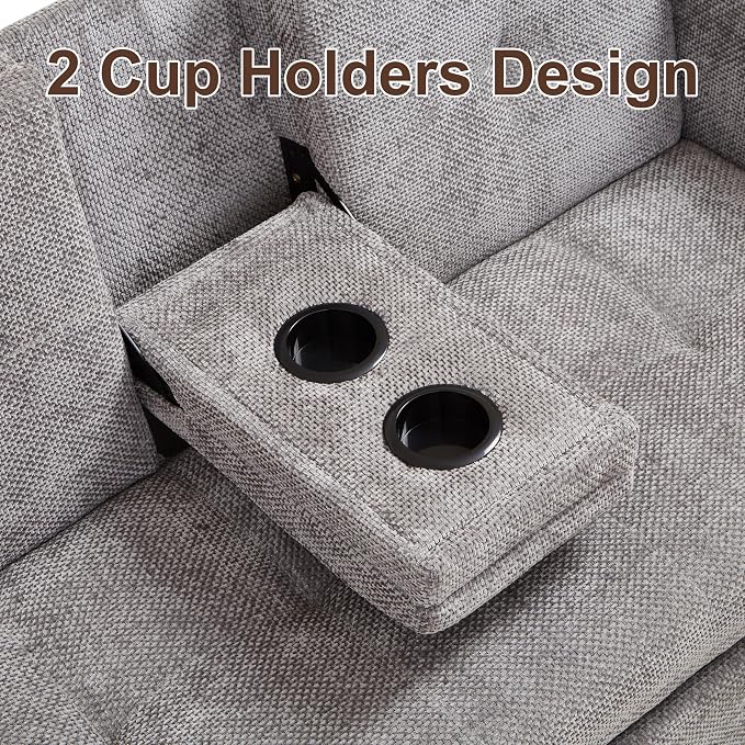 57.48" Convertible Sofa Bed with Cup Holder, Pull Out Sleeper Sofa Bed with USB Charging Ports, 3 in 1 Convertible Sleeper Sofa Bed for Living Room, Apartment, Bedroom, RV, Grey