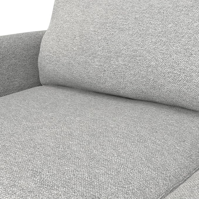 SIMPLIHOME Livingston 76" Wide x 33" High Sofa in Mist Grey Woven-Blend Fabric, Handcrafted Loveseat Couch for Living Room or Family Room, Mid-Century Modern Style, Solid Wood Frame