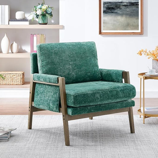 Roundhill Furniture Kelly Mid-Century Modern Accent Armchair, Green