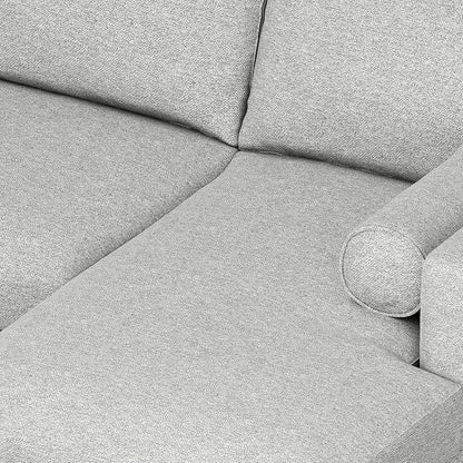 SIMPLIHOME Morrison Right Sectional Sofa in Woven-Blend Recycled Polyester Fabric, Mist Grey, 102-inches Wide, L-Shaped Couch with Right Chaise for the Living Room and Family Room