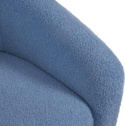 Topeakmart Barrel Chair, Soft Sherpa Accent Chair Side Chair Club Chair Modern Style Deep Seating Barrel Armchair for Living Room Furniture Reading Room Bedroom, Blue