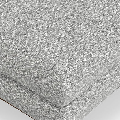 SIMPLIHOME Morrison 49-inch Wide Table Ottoman in Mist Grey Woven-Blend Fabric, Multifunctional Footrest, Coffee Table, or Extra Seating for Living Room, Mid-Century Modern Style