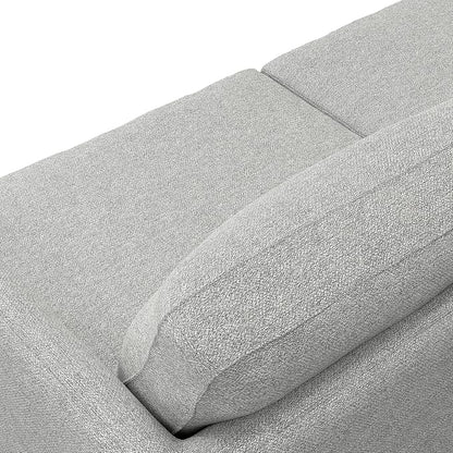 SIMPLIHOME Livingston 76" Wide x 33" High Sofa in Mist Grey Woven-Blend Fabric, Handcrafted Loveseat Couch for Living Room or Family Room, Mid-Century Modern Style, Solid Wood Frame